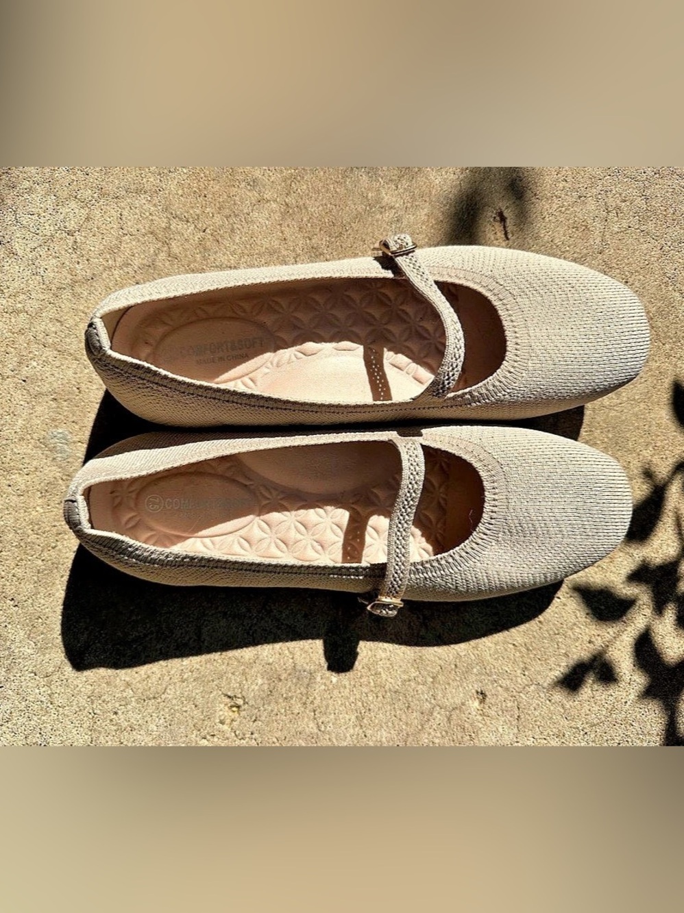 Frank Mully Mary Jane Flats in Beige Like New